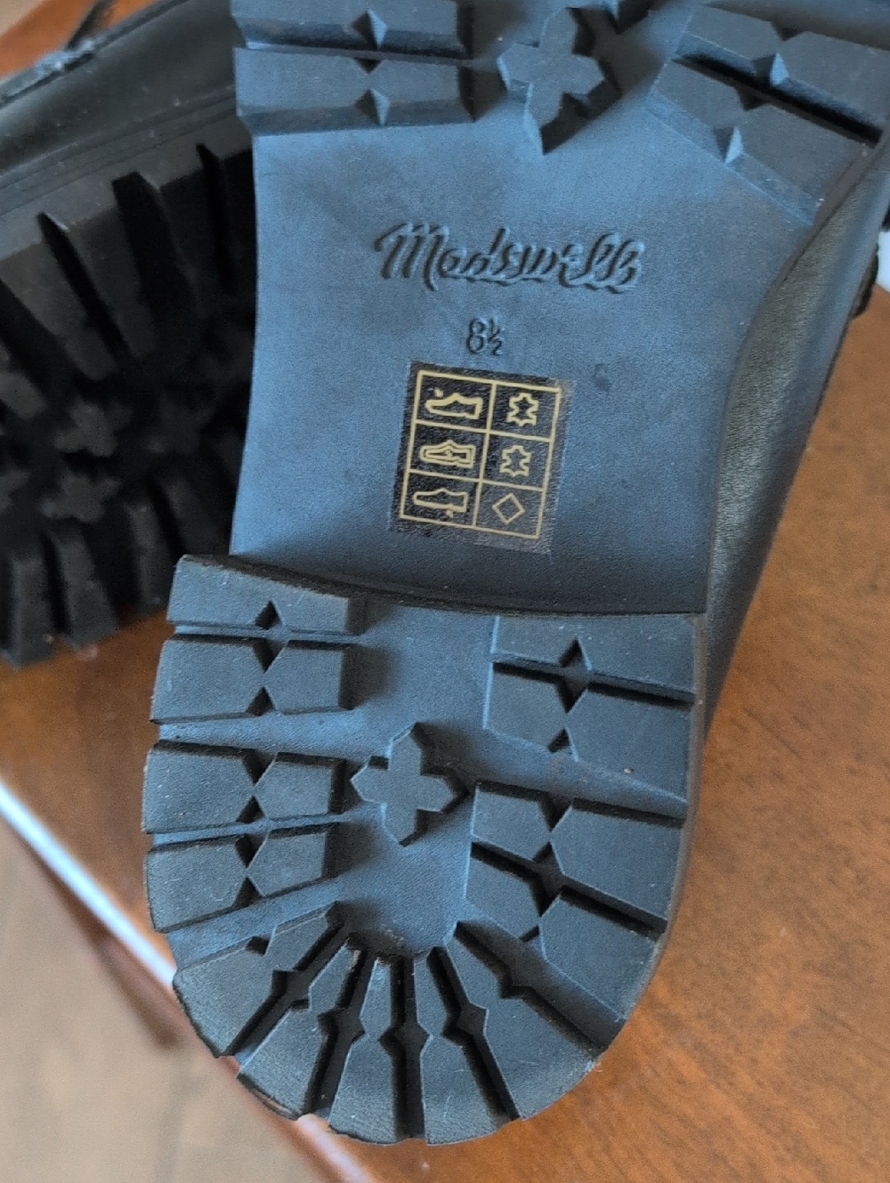 Madewell Black Leather Lug-Sole Penny Loafers - Picture 4 of 9
